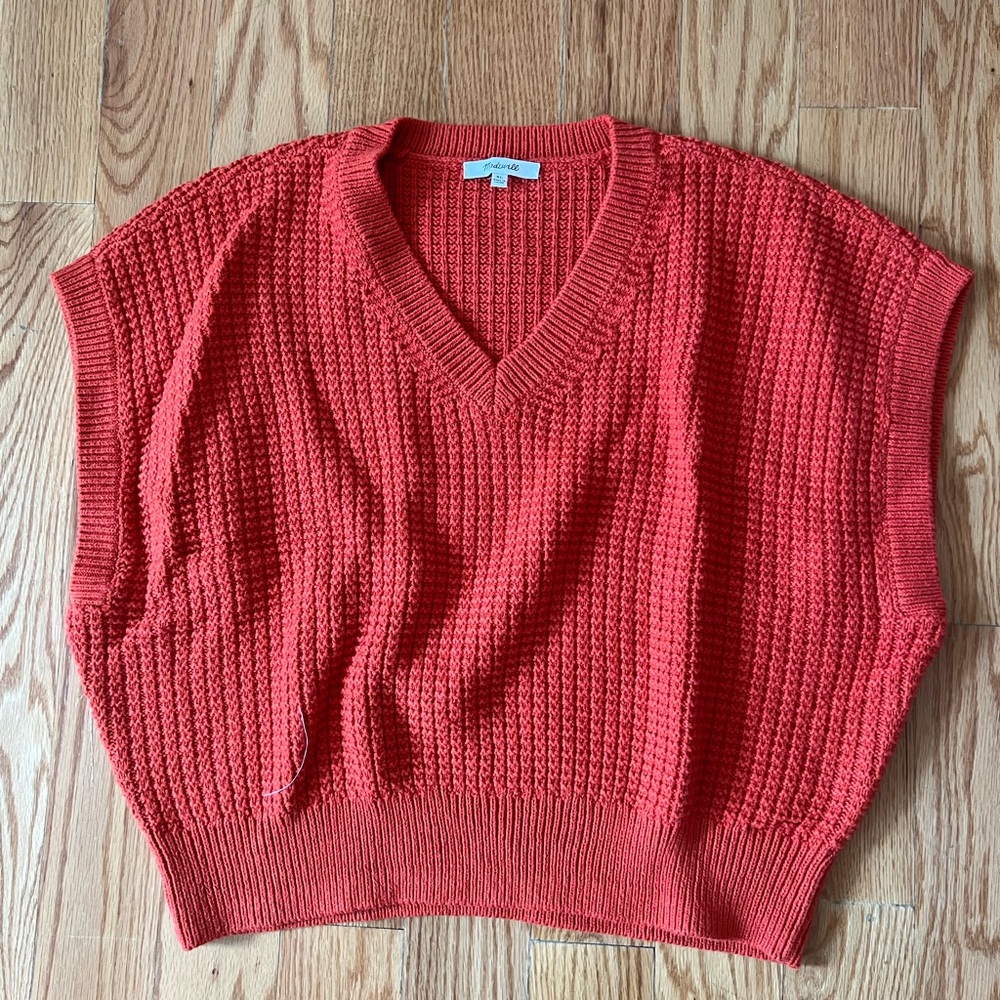 Madewell Waffle-Knit Sweater Vest size XL